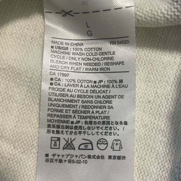 Banana Republic Sweater Mens Cotton White and Gray Striped Size Large - Picture 5 of 5